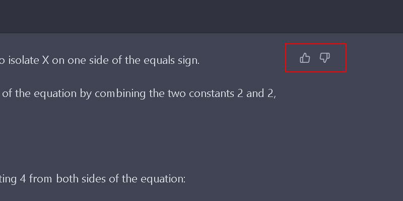 thumbs up or down on chatgpt
